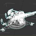 Green Military Dual Barrel Anti Aircraft Gun With Mobile Base And Seat