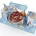 Commercial Retail Exhibition Stand With Product Display Brand Elements And Promotional Materials
