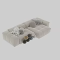 Velvet Modular Sofas With Decorative Pillows In Various Neutral Color Tones