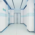 Modern Elevator Lobby With Clean White Walls And Bright Lighting Design 3d model