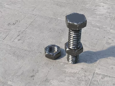 Hardware Tools Steel Hex Bolt And Nut For Construction Projects 3d model