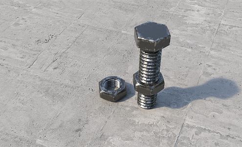 modern screw nut 3d model