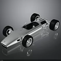 Silver Streamlined Race Car With Exposed Chassis Large Wheels And Reflective Surface 3d model