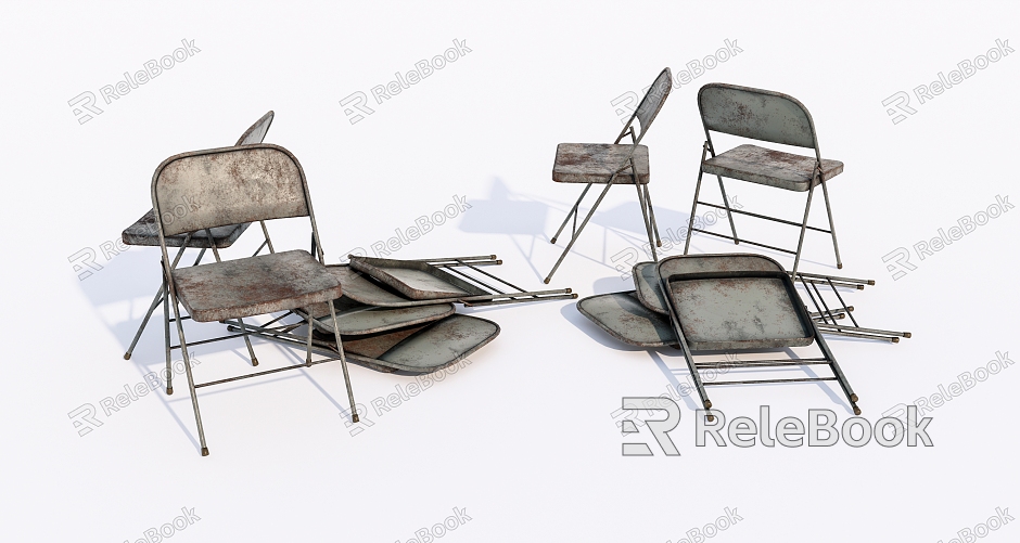 old folding chair rusty iron chair model