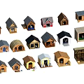 Decorative Wooden Garden Pet Houses With Different Roof Designs And Small Pets