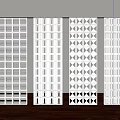 Modern Room Dividers With Geometric Patterns And Grid Design For Interior Spaces 3d model