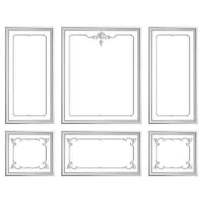 Inflatable Decorative Frames With Six Varied Ornate Designs And Classic Patterns 3d model