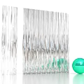 Transparent Acrylic Pleated Panels With Glossy Green Sphere Modern Interior Decor Elements