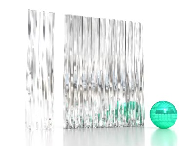 Modern silk curtain silk ribbon mirror brushed metal stainless steel net red photo photo DP hot play lawn Taobao outdoor activities conference classic routine 3d model