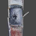 Rusted Abandoned Old Car With Open Hood Broken Windows And Damaged Body