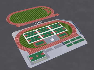 Modern Indoor Basketball Stadium With Multiple Courts Track And Seating Areas 3d model
