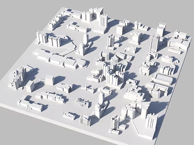 Aerial Planning Urban Layout 3D Building Models City Design Overview 3d model