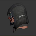 Tactical Weapon Gear Head Model With Gray Hood Green Goggles And Neck Protective Gear