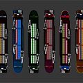Colorful Variety Of Cargo Ships Displayed Together
