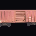 Rusty Red Freight Train Car With Metal Structure Wheels And Side Grilles 3d model