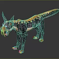 Mythical Creature Character Design With Purple Body Orange Spots Sharp Ears And Open Mouth