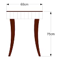 Stylish Wooden Desk With Curved Top White Trim And Slim Brown Legs