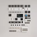 Switch socket smart socket rail socket display panel card charging air conditioner switch panel 3d model