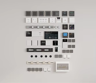 Switch socket smart socket rail socket display panel card charging air conditioner switch panel 3d model