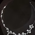 Elegant Silver Necklace With Delicate Flower And Leaf Design And Pendant Drop