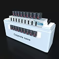 Modern Corporate Name Display Shelves With Hair Pro Products And Hair Dryers