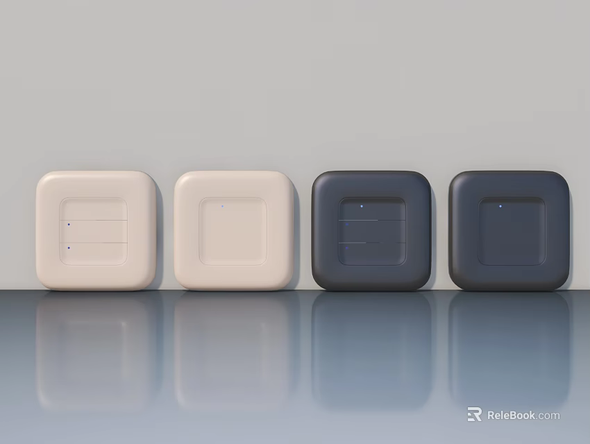 Modern Hinged Doors in White and Dark Gray with Smooth Surface Interior Design 3d model