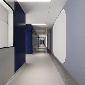 Laboratory Corridor Modern Corridor 3d model