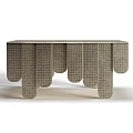 Unique Modern Coffee Table With Textured Metallic Surface And Artistic Leg Design 3d model