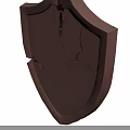 Medieval Shield Weapon Old Cracked Design With Metal Rivets And Brown Surface 3d model