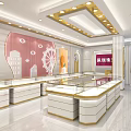 Elegant Modern Jewelry Store Interior With Glass Display Cases And Gold Accents