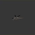 Futuristic Mechanical Dragonfly Model With Sleek Metallic Wings And Detailed Body Structure