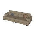 Cream style double sofa 3d model