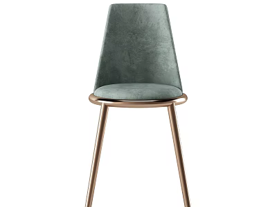 Moss Green Velvet Accent Chair With Golden Metal Slim Legs Modern Design 3d model