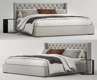 Modern RH Double Bed 3d model