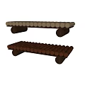 Modern Sofa Bench Fabric Square Sofa Bench 3d model