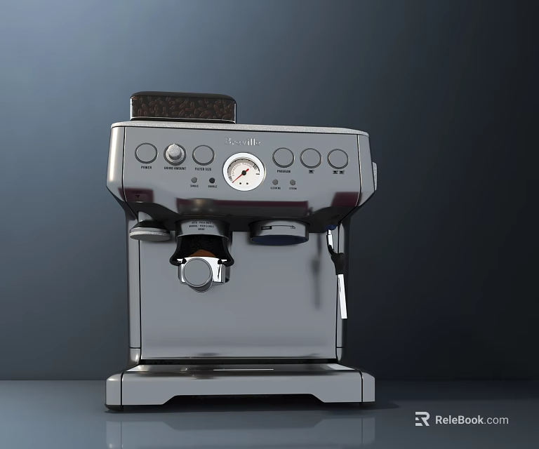 Modern Kitchen Coffee Machine With Control Panel Steam Wand And Stainless Steel 3d model 