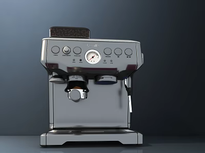 Modern Kitchen Coffee Machine With Control Panel Steam Wand And Stainless Steel 3d model