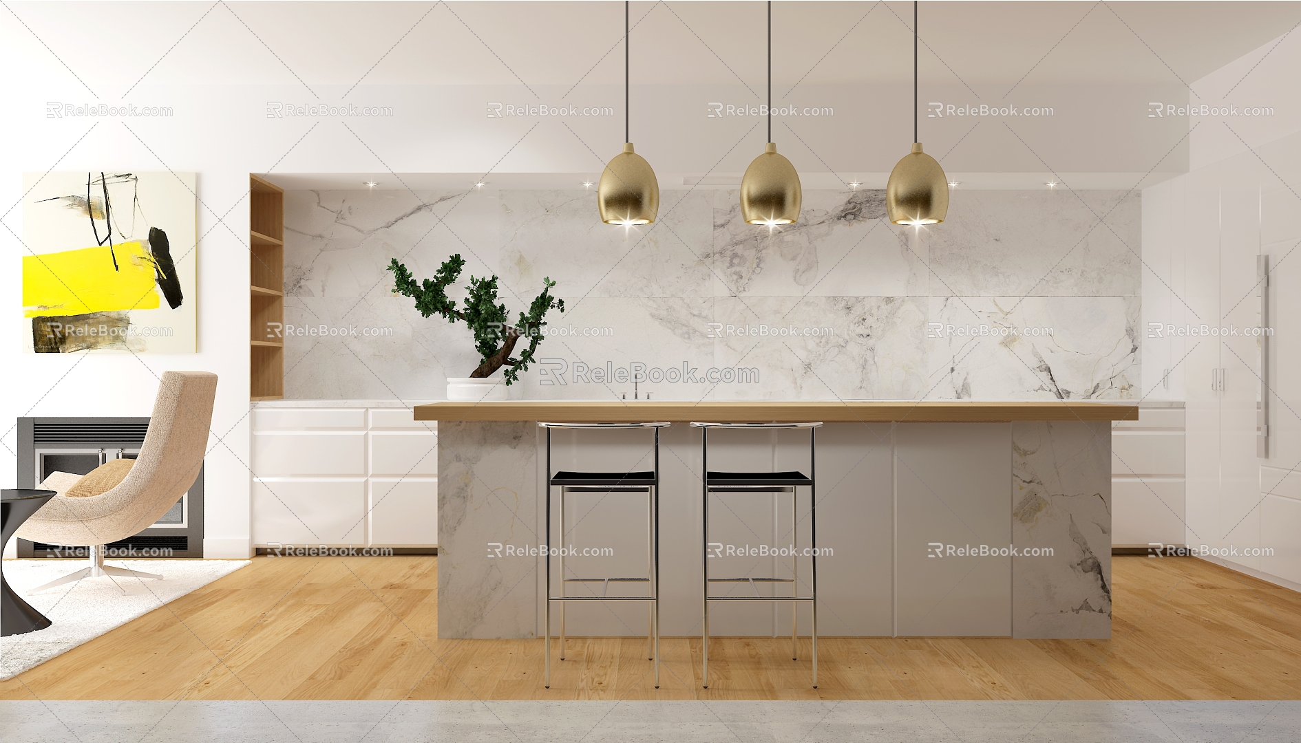 Open kitchen 3d model