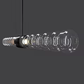 Modern Glass Chandelier with Transparent Tubes and LED Lighting for Contemporary Interior Design