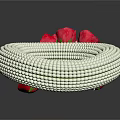 White Woven Fashion Accessory With Red Flower Decorations For Stylish Clothing