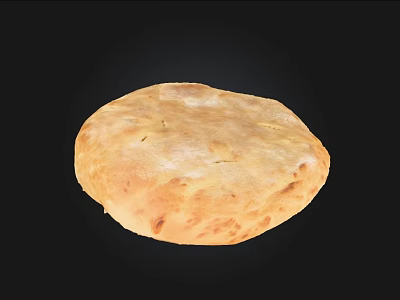 Freshly Baked Naan Bread With Golden Brown Crust And Soft Texture 3d model