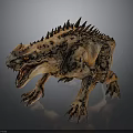 Fierce Spiked Spotted Creature 3D Model With Sharp Teeth And Powerful Limbs