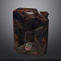 Rusty Red Shell 46 Oil Barrel With Dark Textured Surface and Weathered Finish