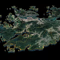 3D Geographical Map With Terrain Details Coastal Lines And Surrounding Islands
