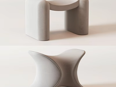 Minimalist Unique Design Light Colored Sofa Stools For Living Room 3d model
