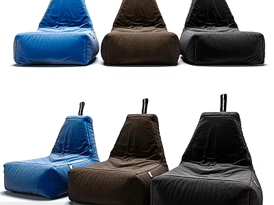 Soft Comfortable Modern Design Bean Bag Chairs in Blue Brown Black Colors 3d model