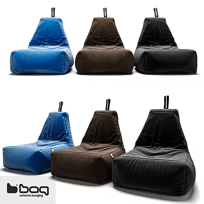 Soft Comfortable Modern Design Bean Bag Chairs in Blue Brown Black Colors 3d model