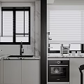 Modern Restaurant Interior With Dining Table Chairs Green Plants White Blinds And Wine Cabinet