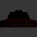 Red Circular Weapon Top With Black Mechanical Structure And Metal Design Features