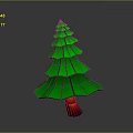Green Layered Origami Plant With Tree Shape And Red Base Decor